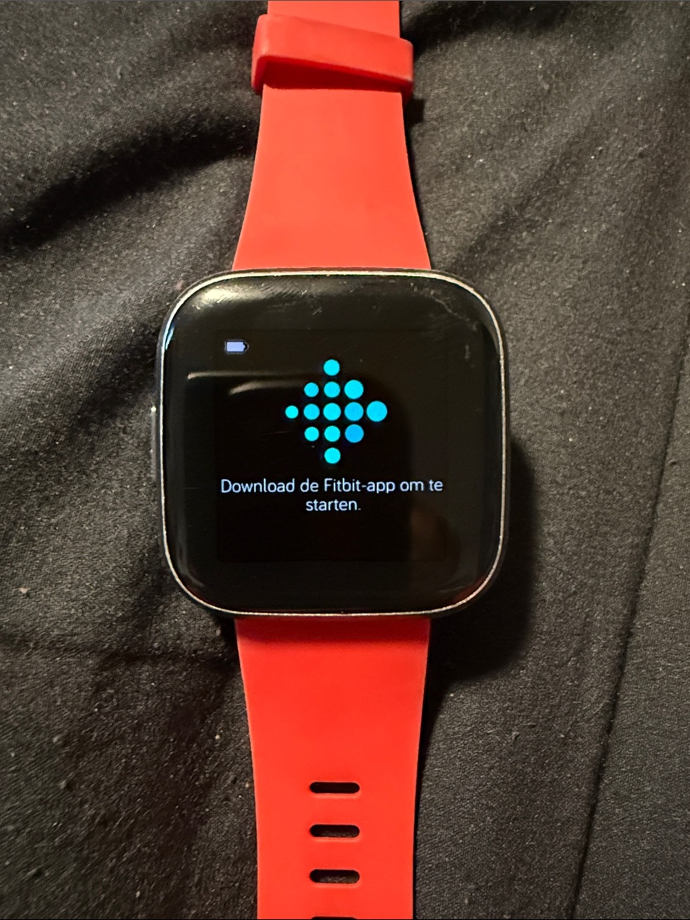Fitbit Versa 2 Smartwatch with Red Silicone Band